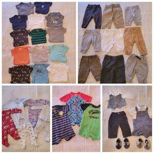 39 pc Baby Boy Clothing Lot 0 3 Months Outfits Sleepers Rompers Pants Bodysuits